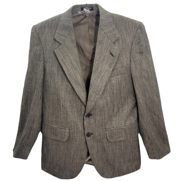 Host Pick Union Made Evan Picone Wool Check Two Button Vintage Blazer Jacket - Picture 1 of 10